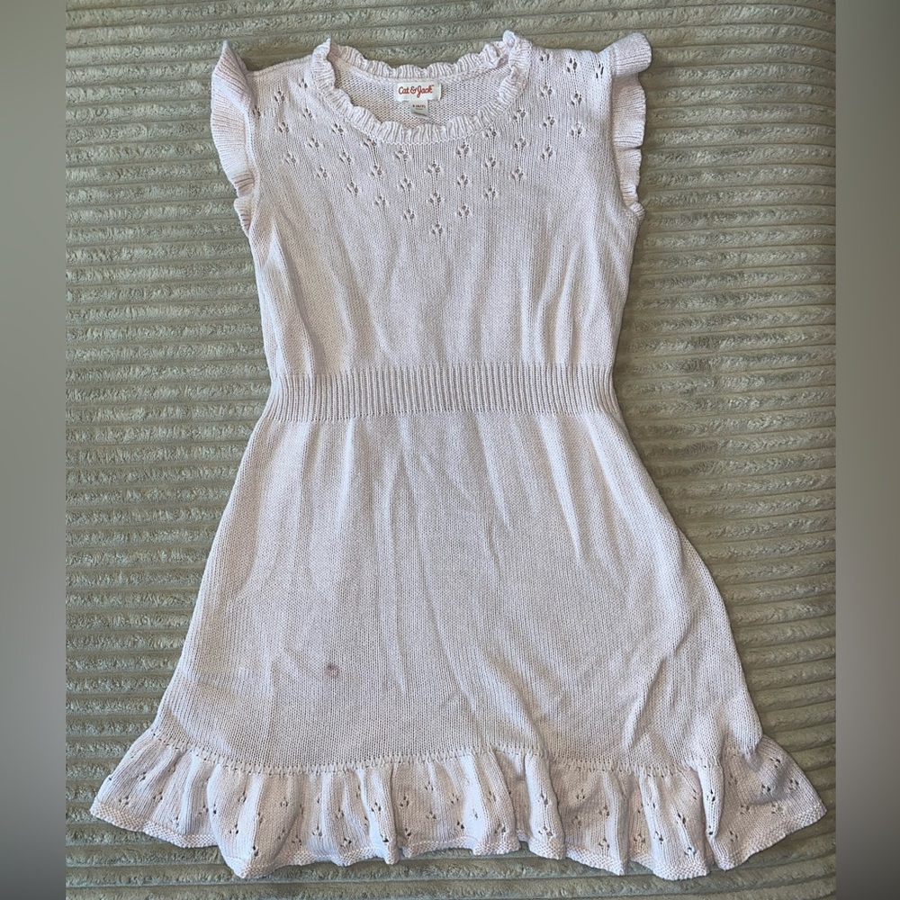 🌸 Sweet Knit Ruffle Dress by Cat & Jack - Size 6/7 (S) 💕